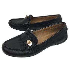 Coach Flash A9375 Womens 6B Slip On Soft Leather Loafers Black
